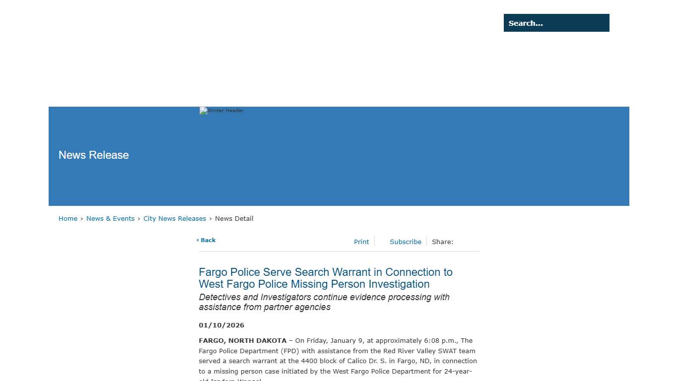 The City of Fargo - News Detail